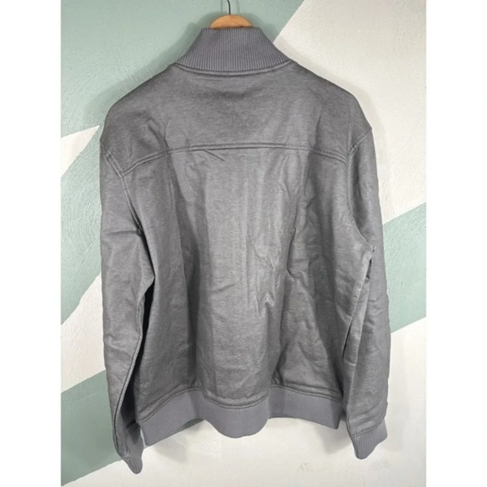 INC International Concepts Bomber Jacket Mens XL Gray‎ Full Zip Fleece Lined